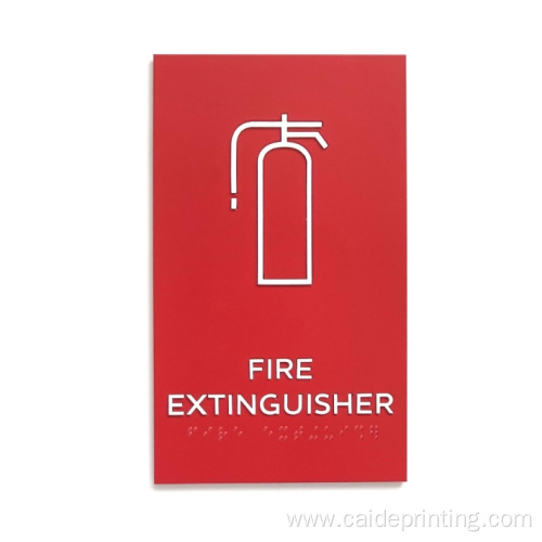 Letters Fire Extinguisher Sign with Grade 2 Braille